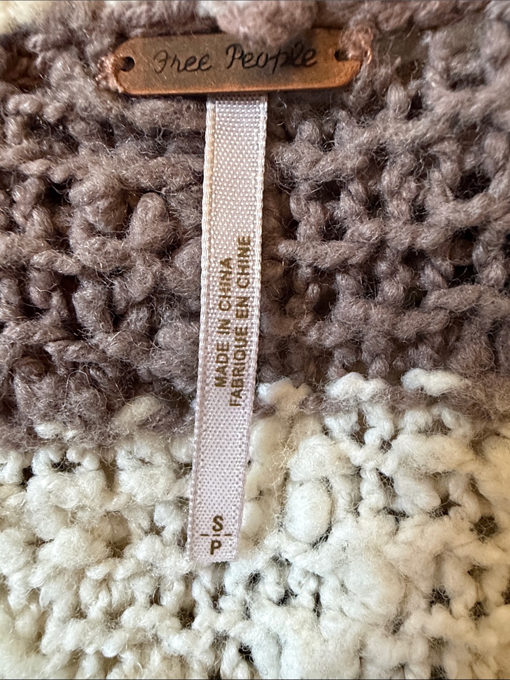 FREE PEOPLE Cuddle Bear Stripe Wool Blend Bouclé Cardigan Sweater Size Small - Picture 7 of 8